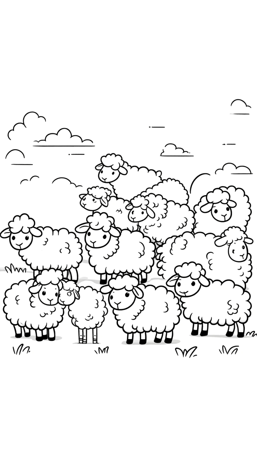 Asilo Federa Fodera Cuscino Divertente Gregge di pecore Doodle