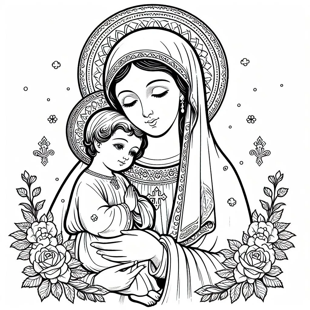 Madonna 5 Disegni da colorare Madonna 3