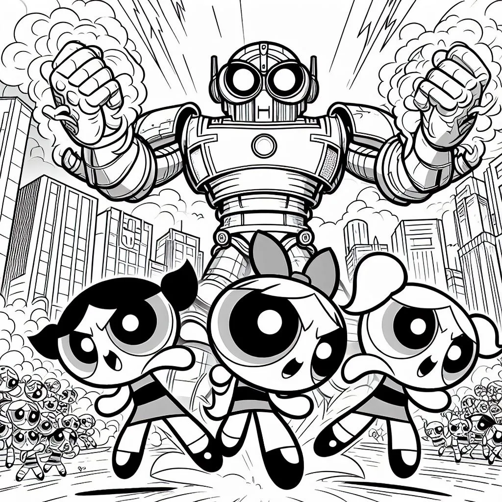 coloring page for super powerpuff girls