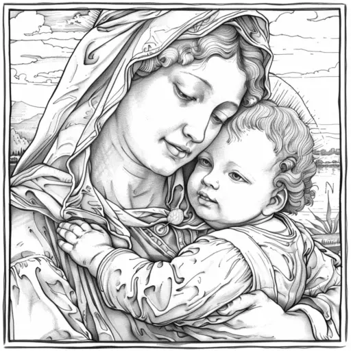 Madonna da colorare thumbnail