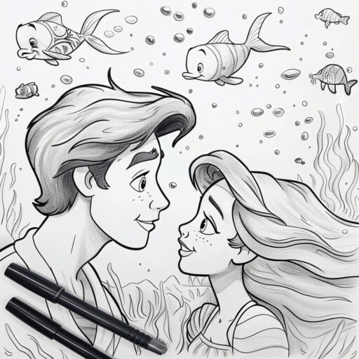 desenho para colorir da sereia ariel