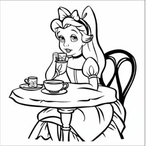 Alice nel Paese delle Meraviglie da colorare thumbnail