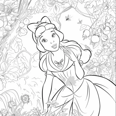 alice no país das maravilhas desenho para colorir