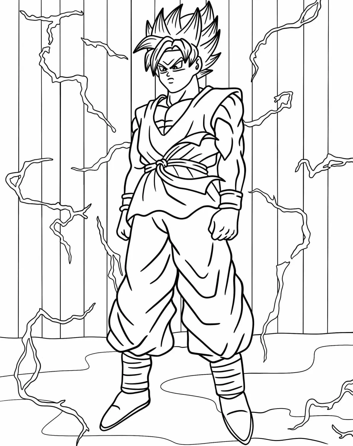 Disegni da colorare di Goku Super Saiyan God