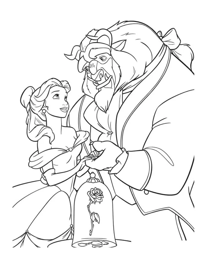 57 Dibujos para colorear de La Bella y la Bestia | Desata la magia