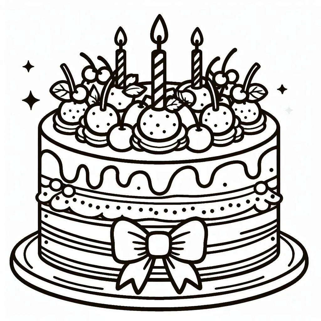 Torta di compleanno 27 disegni da colorare per bambini pdf Torta di compleanno 1
