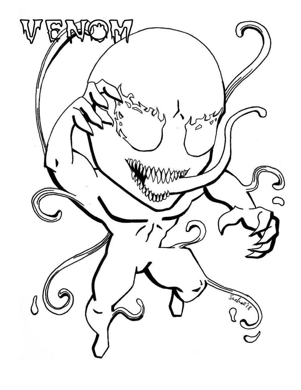Venom 35 immagini di Venom da colorare per bambini