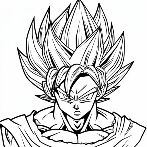 Disegni da colorare di Goku Super Saiyan God