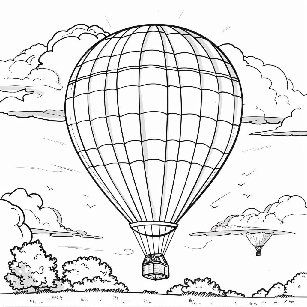 64 coloriage montgolfière | Rêves volants pour les enfants