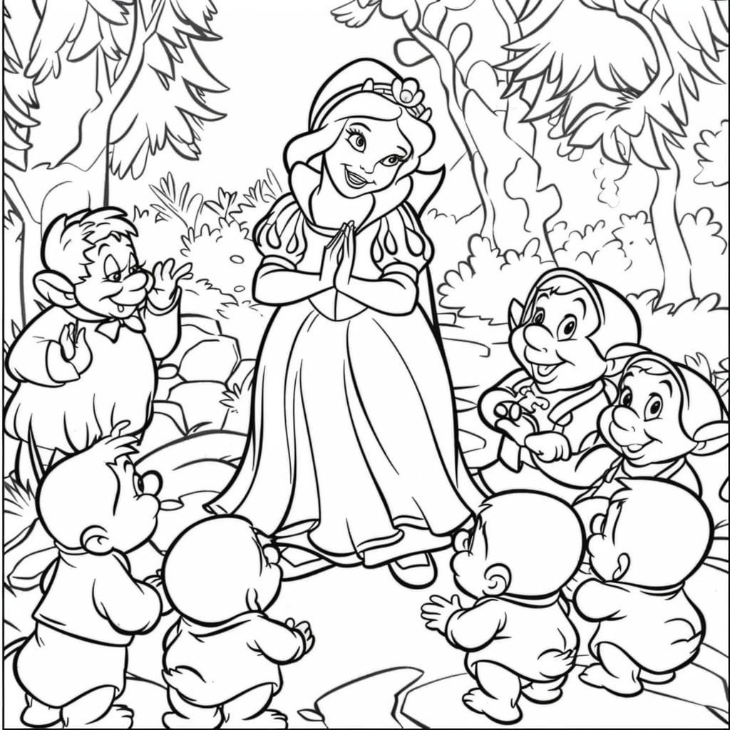 branca de neve desenho para colorir