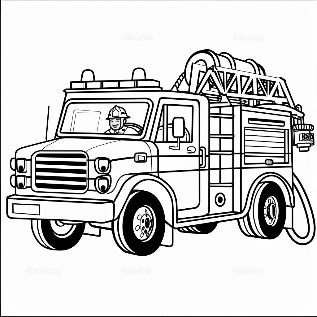 35 Disegni Camion dei Pompieri da Colorare | Scatena l'Eroe in Te!, image size:1024x1024