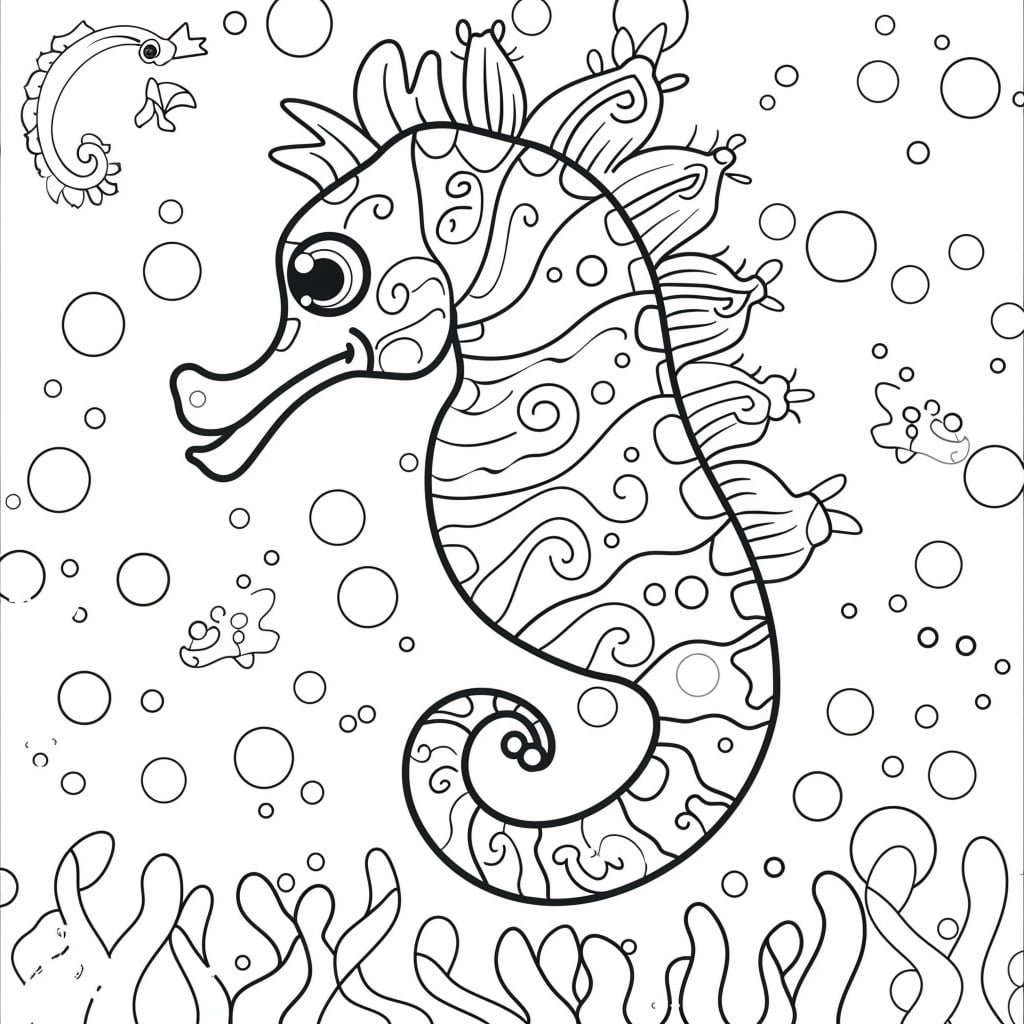 Cavalluccio Marino da colorare thumbnail