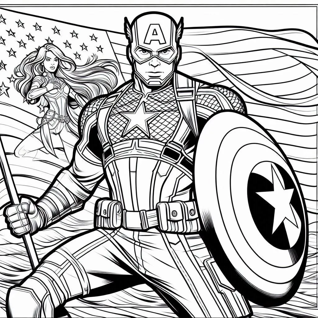 captain america coloring page