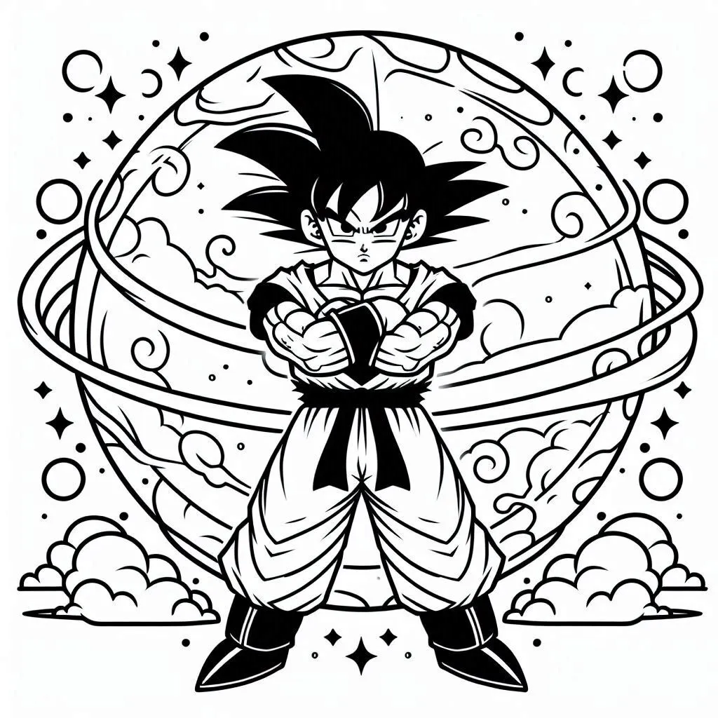 Disegni da colorare di Goku Super Saiyan God