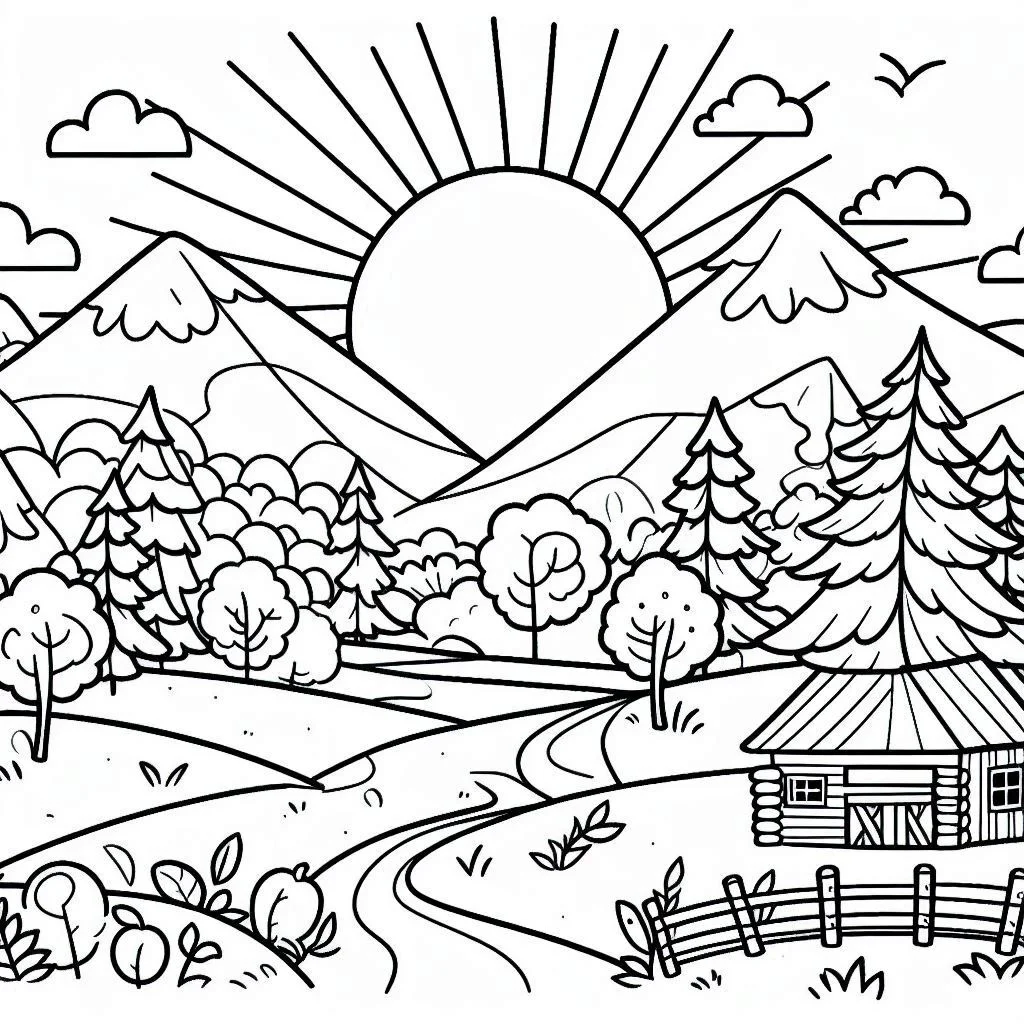 Paesaggi 5 disegni da colorare Paesaggi pdf