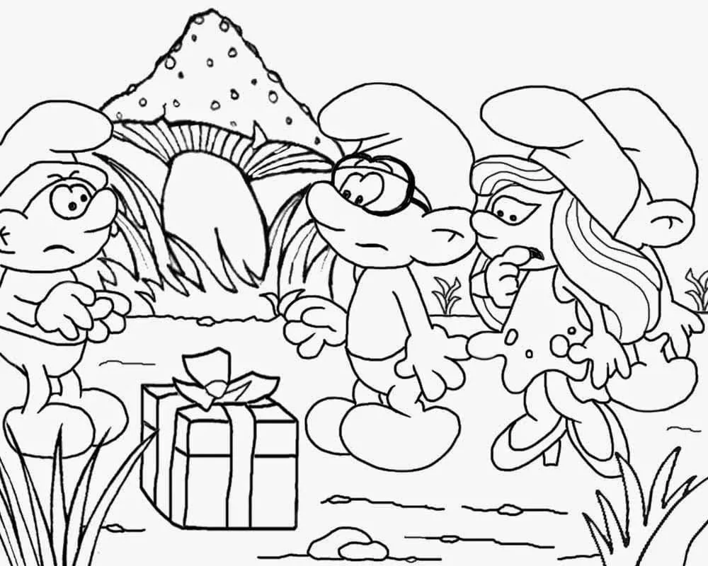 Imágenes de Pitufos para imprimir y colorear