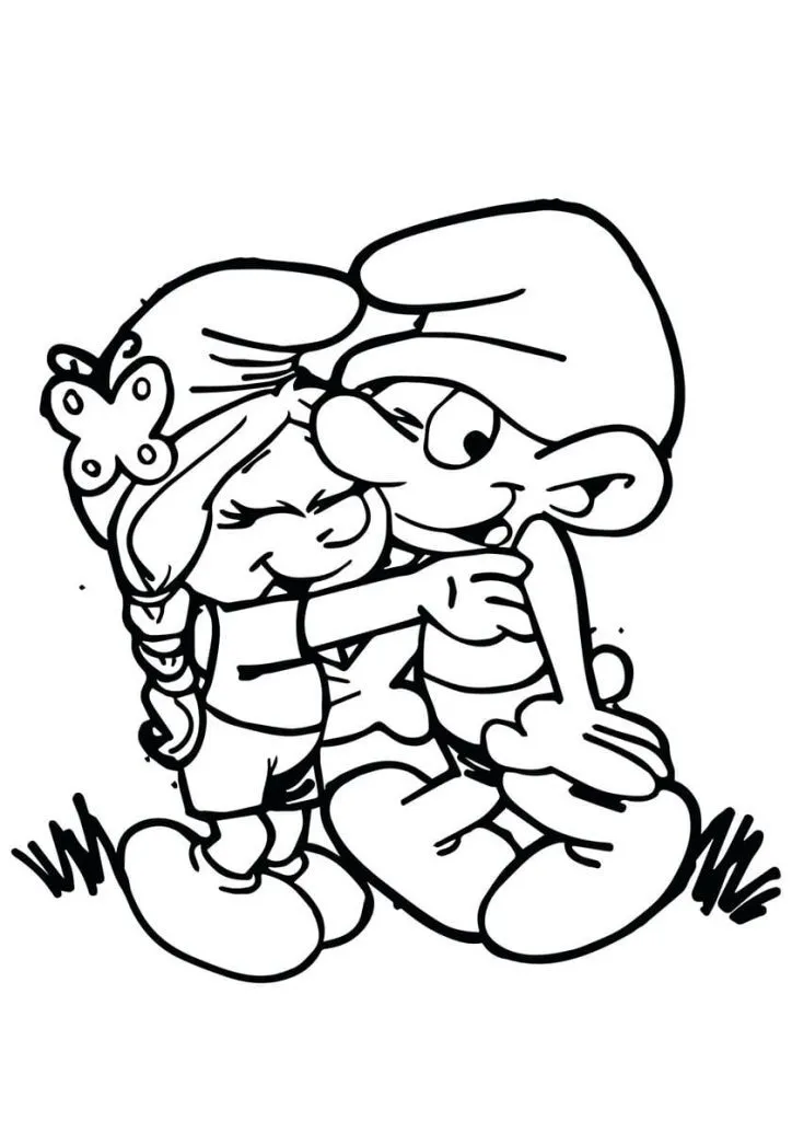 Dibujo de Pitufos para imprimir y colorear 1