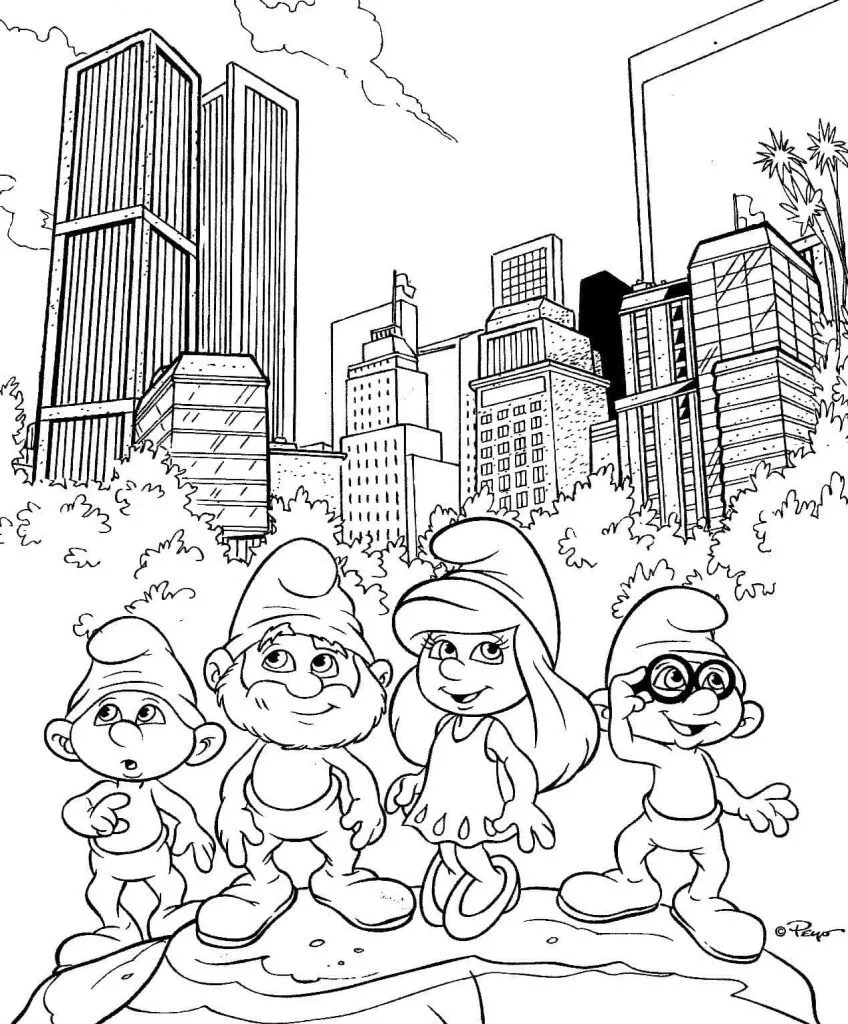 Dibujos de Pitufos para colorear gratis