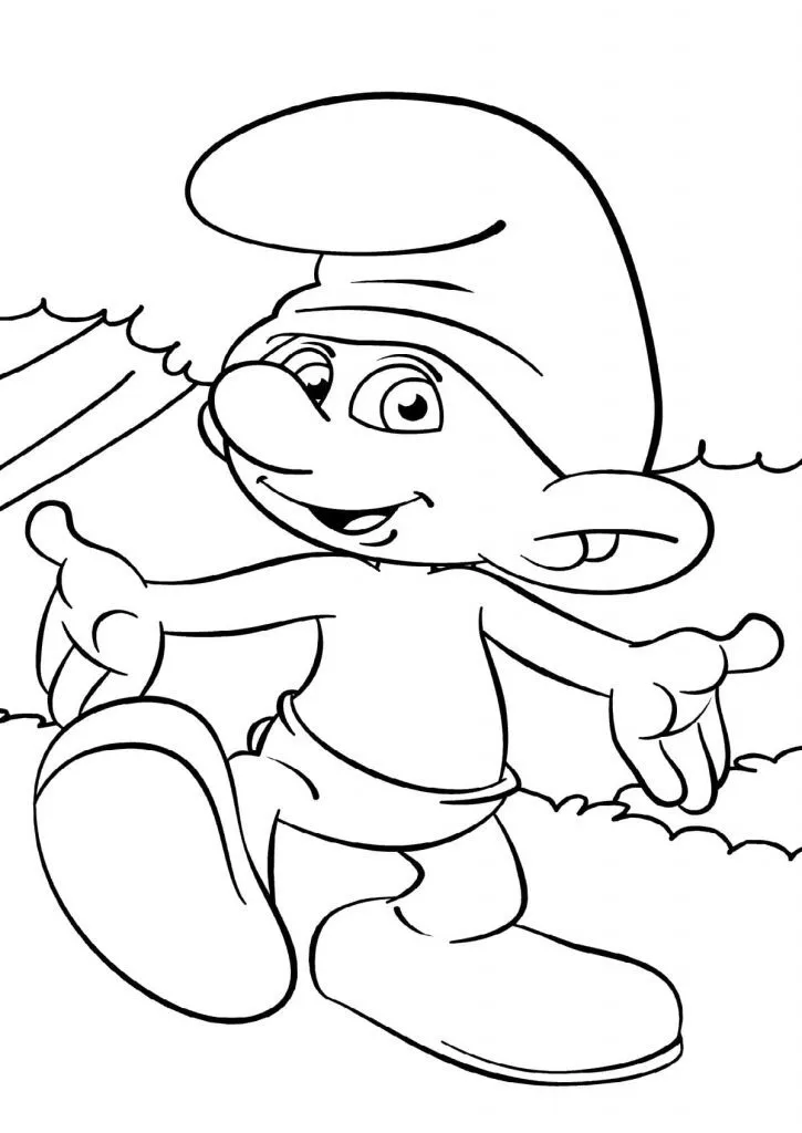 Dibujo de Los Pitufos para colorear para niños