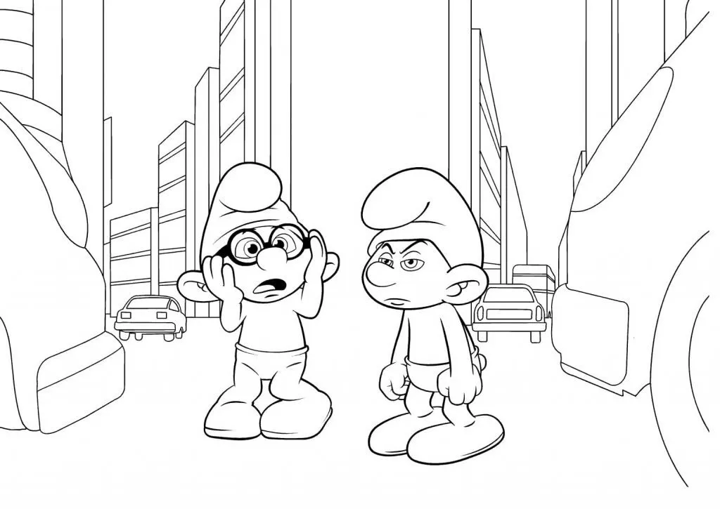 Dibujos de Los Pitufos para colorear para imprimir 3