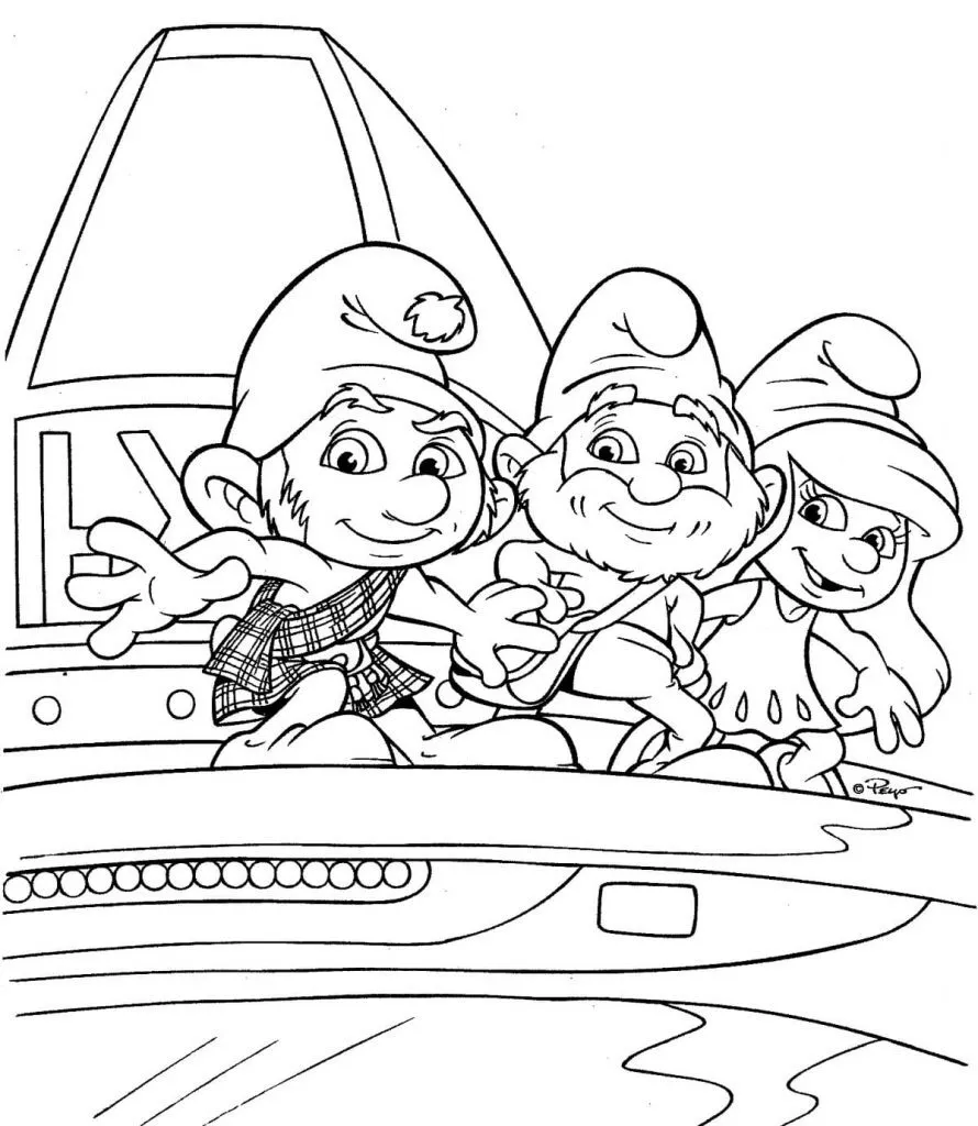 Dibujo para colorear de los Pitufos para niños 1