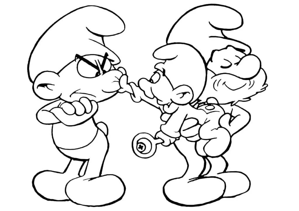 Dibujos de Pitufos para colorear gratis ̣̣
