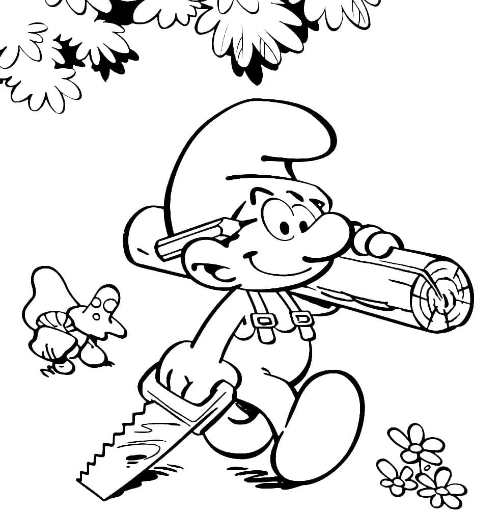 dibujos para colorear para niños pdf Los Pitufos ̣̣