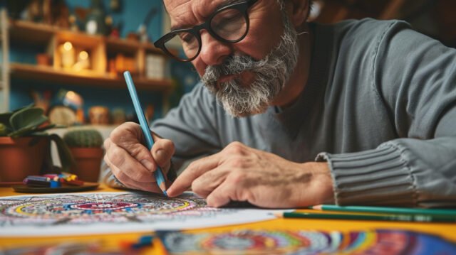 Gli adulti si rilassano con le disegni da colorare