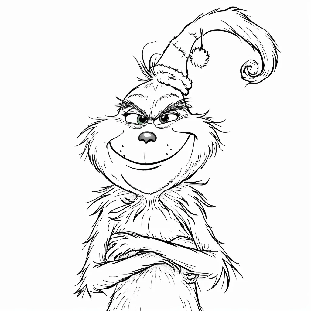 Grinch miniatuur kleurplaat