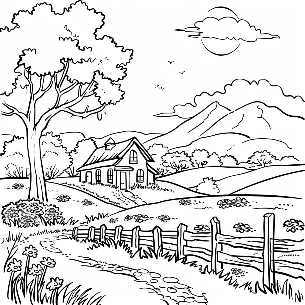 31 Dibujos de Paisajes para Colorear | Explora y colorea la naturaleza