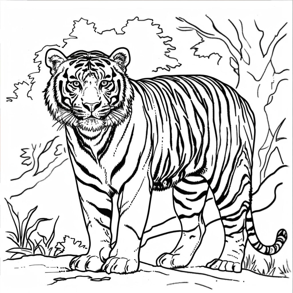 Tigre da colorare thumbnail