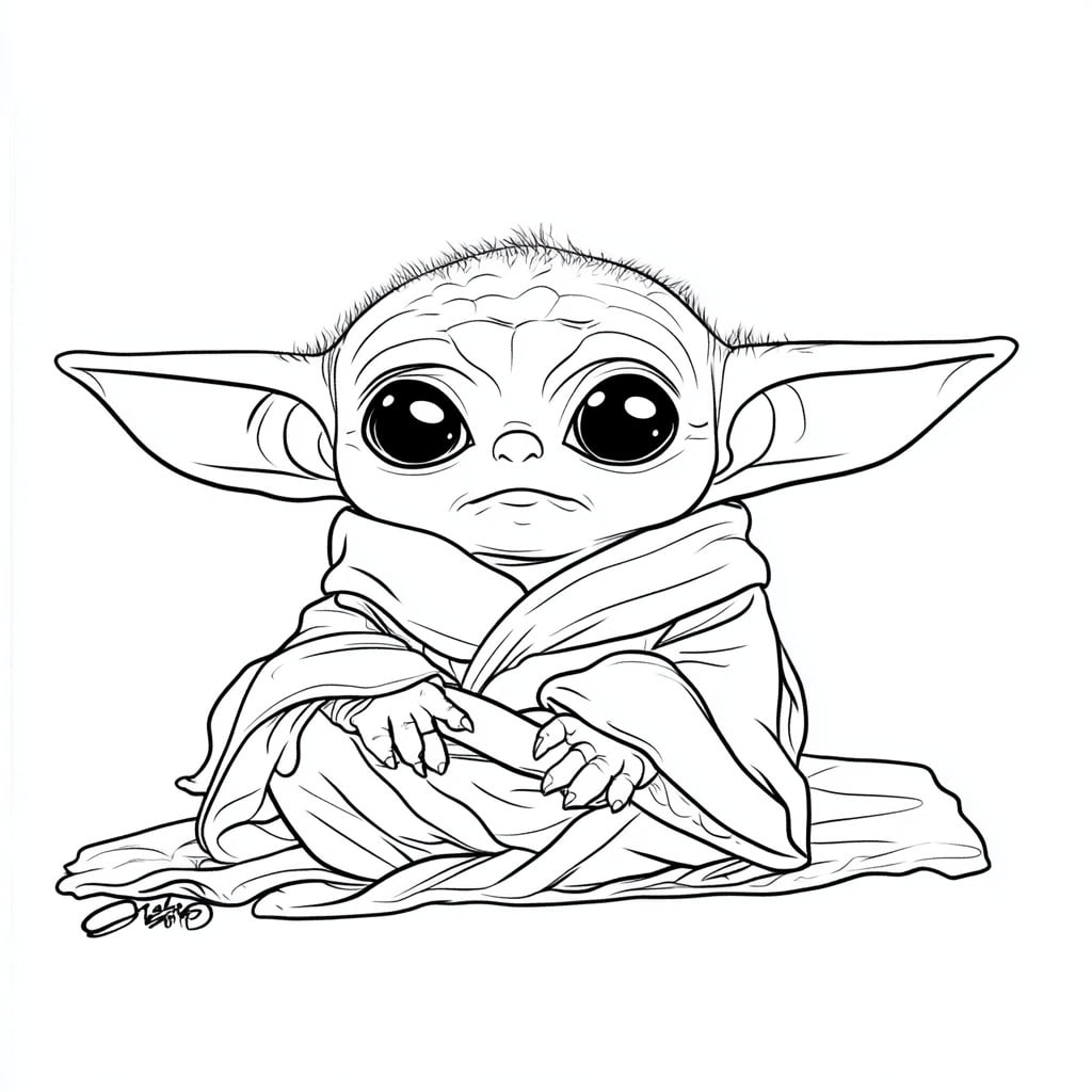 Baby Yoda da colorare thumbnail