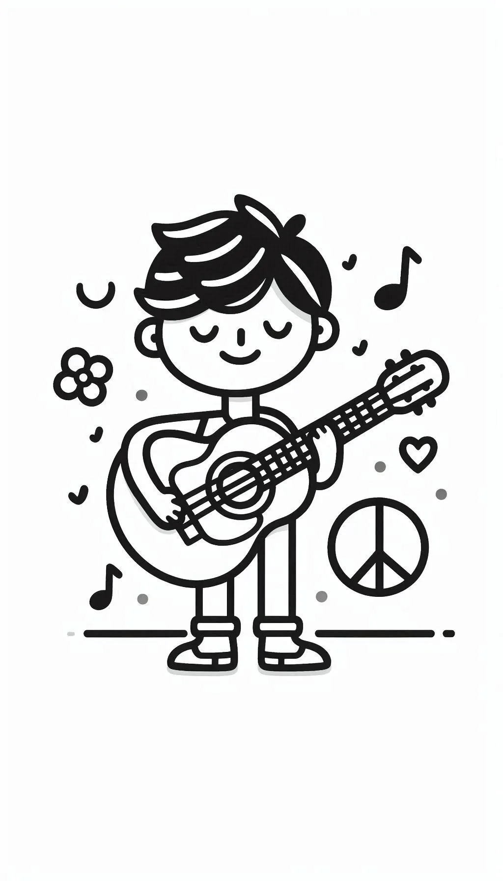 Chitarra 5 disegno Chitarra da colorare per bambini