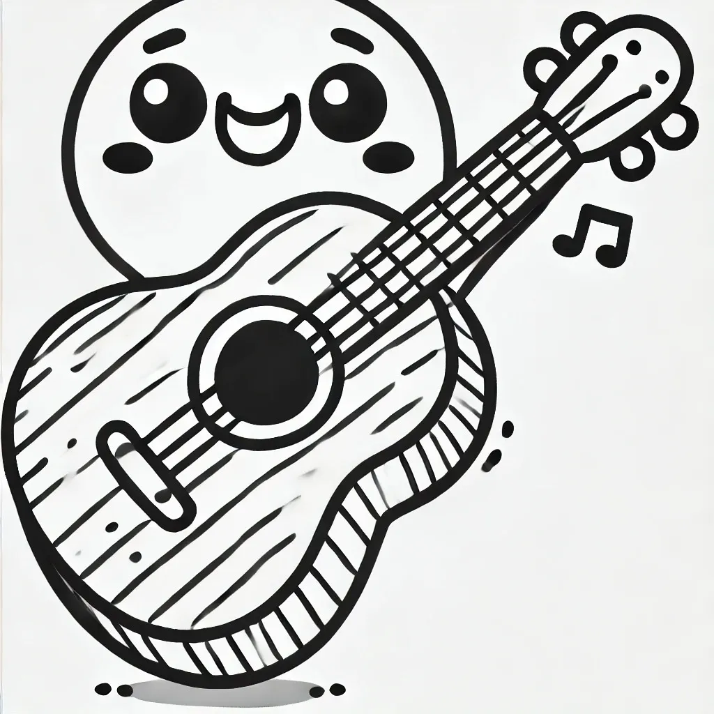 Chitarra 7 Chitarra da colorare a4 1