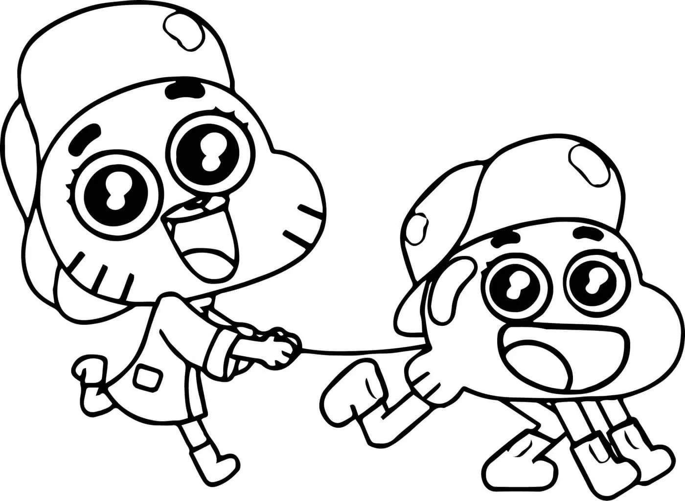 gumball e darwin desenho para colorir