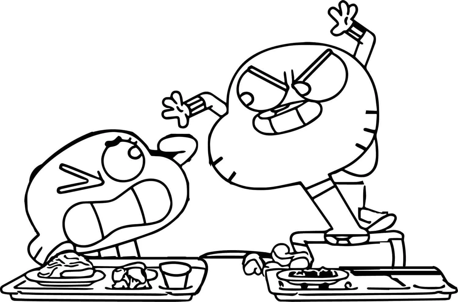 gumball and darwin coloring page