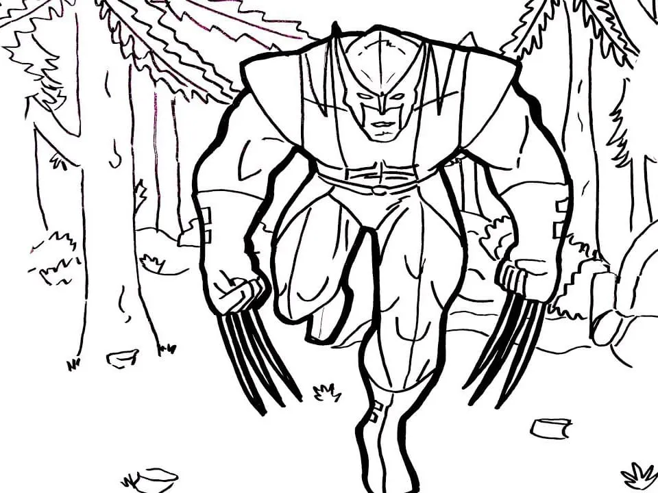 Wolverine 26 Wolverine disegno da colorare facile 1