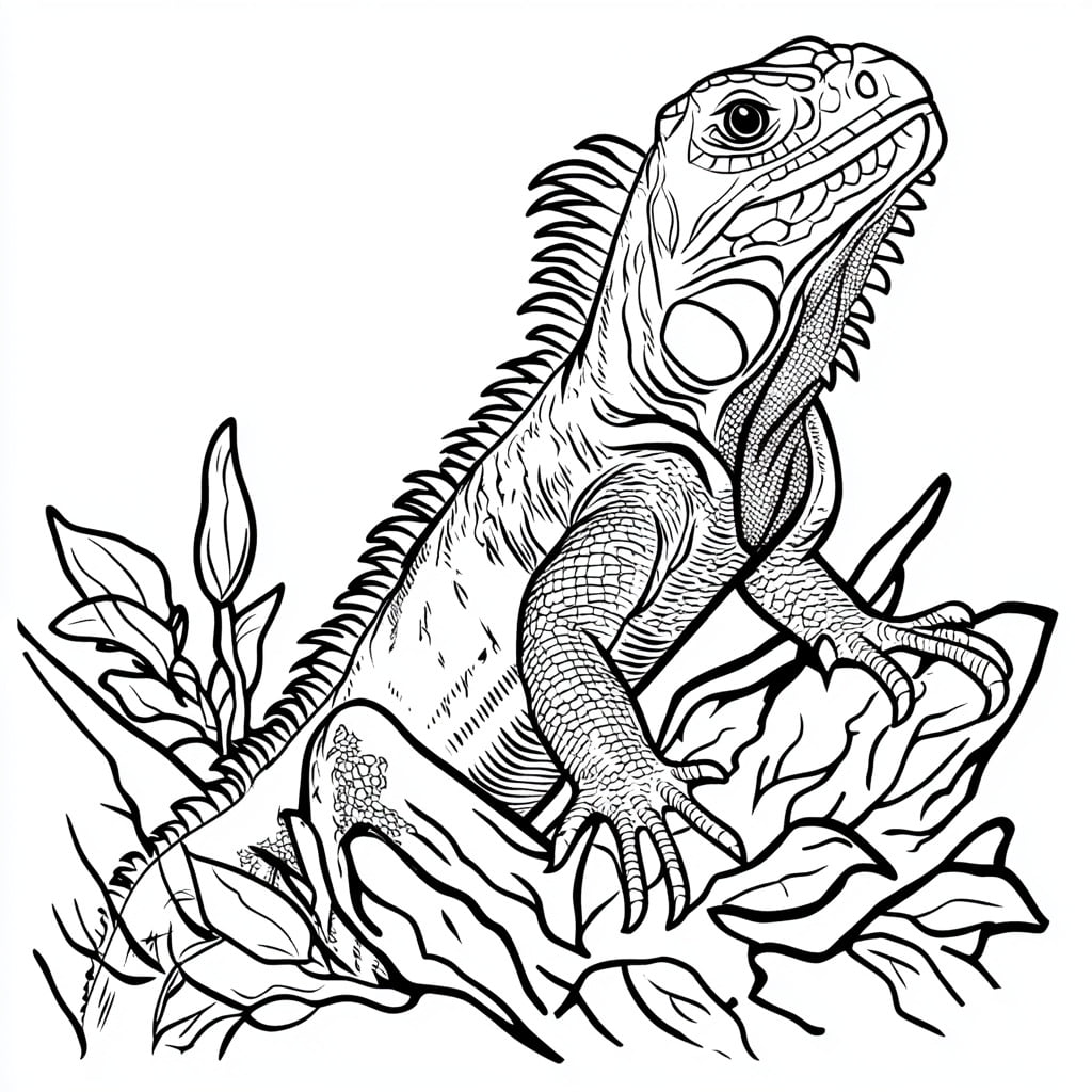 Iguana da colorare thumbnail