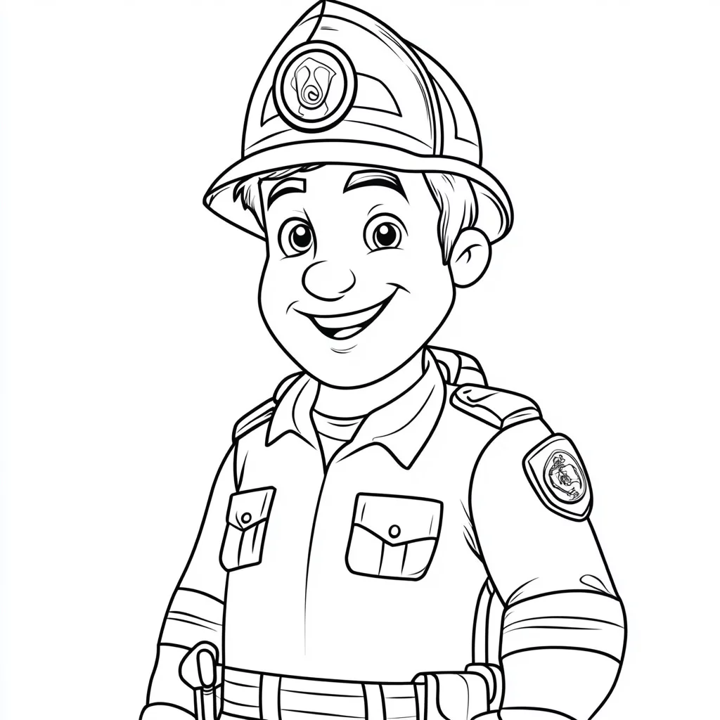 Sam il pompiere da colorare thumbnail