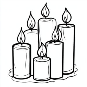 Candele 7 Candele da colorare thumbnail