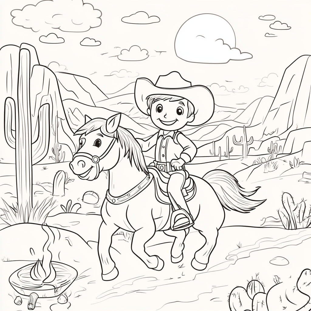 21 dibujos para colorear de vaqueros | Disegnidacoloraremondo