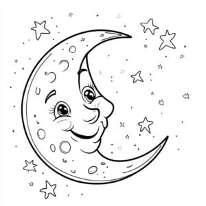 Luna 10 Luna da colorare thumbnail