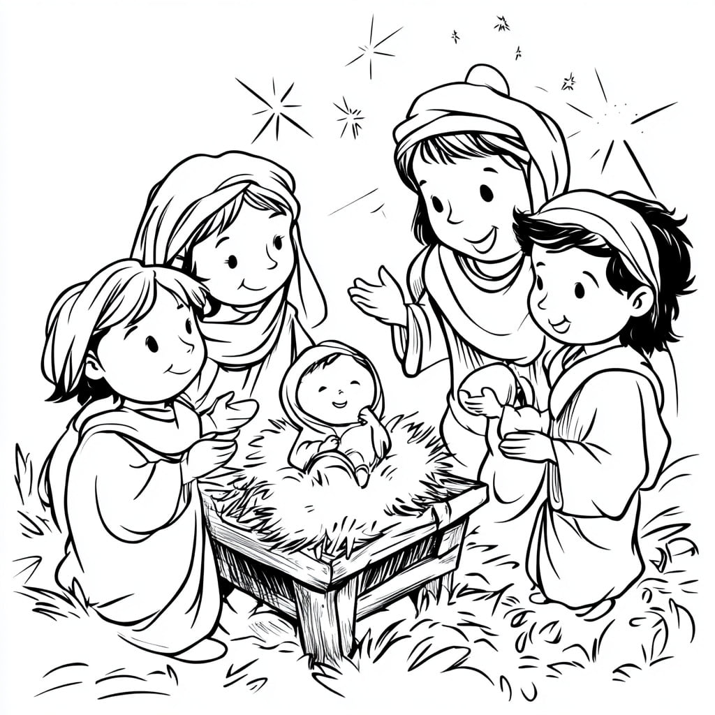 25 Desenhos Para Colorir De Presépio: Ilumine O Natal Com Sua Criatividade