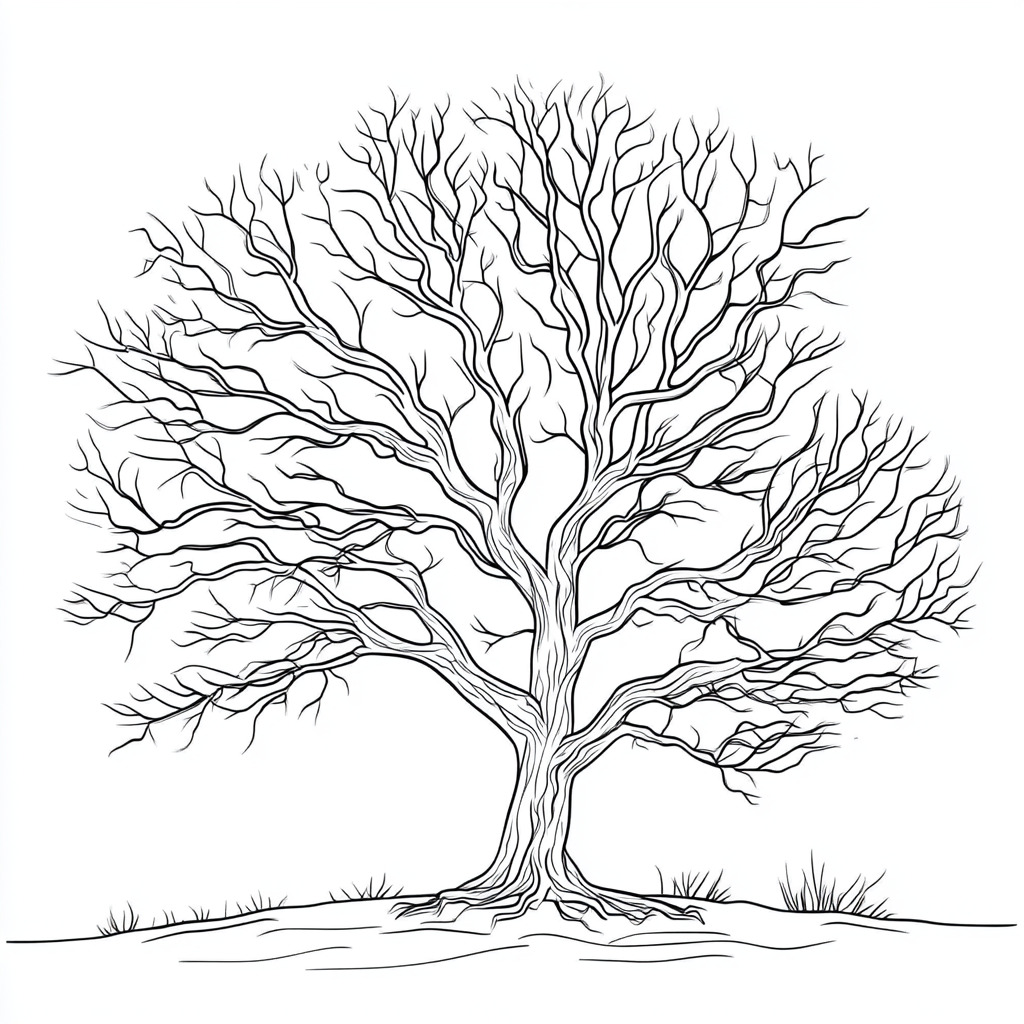 Albero spoglio da colorare thumbnail