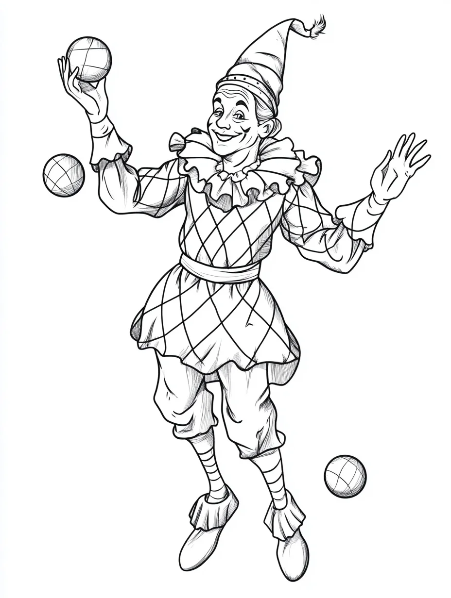 Arlecchino 7 Arlecchino disegno da colorare facile