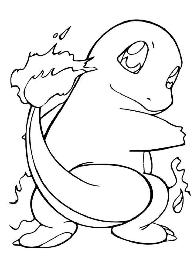 Charmander 6 disegni di Charmander da colorare per bambini