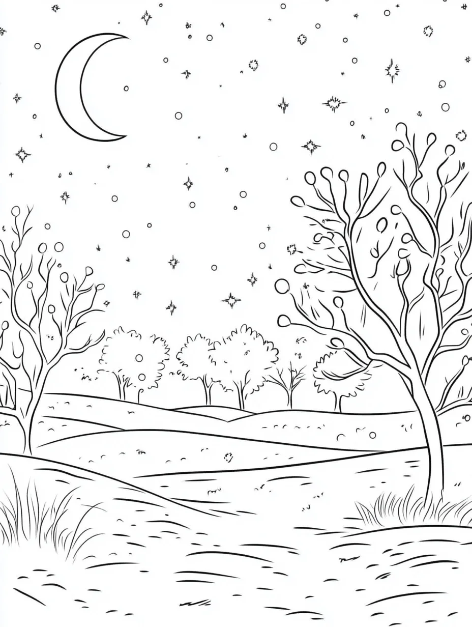 Paesaggio invernale 17 immagini da stampare e colorare di Paesaggio invernale