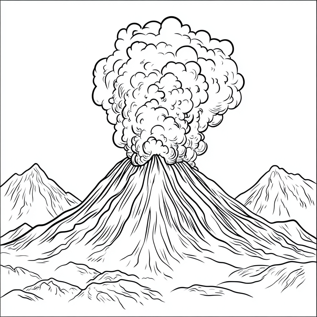 19 coloriages de volcans - PDF imprimables gratuits