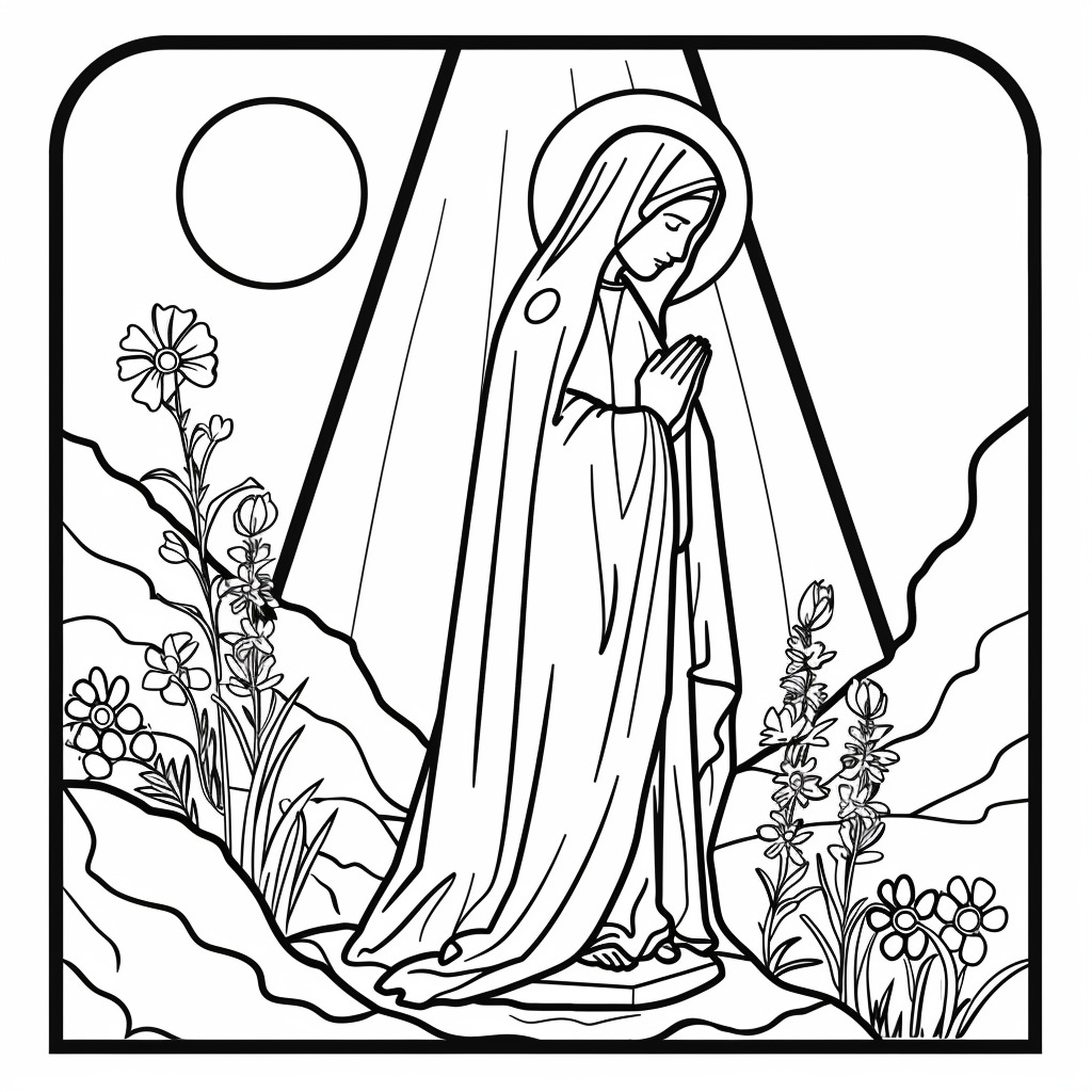 Nostra Signora di Lourdes da colorare thumbnail